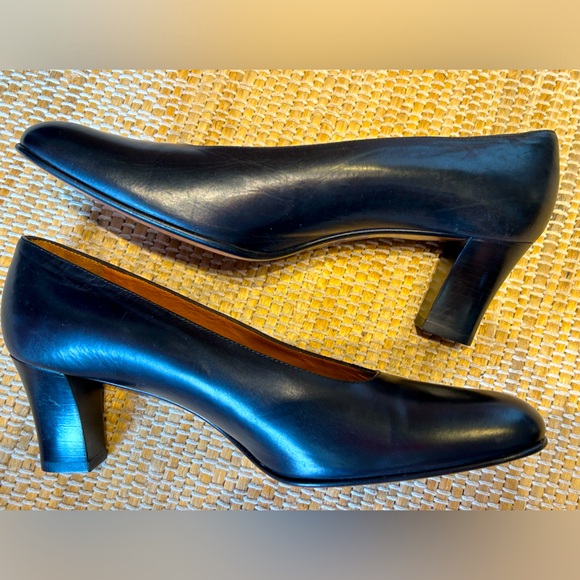 NWOT COACH s9.5🔥80s VINTAGE Never worn blk leather pumps Made in Italy Pristine - Picture 3 of 8